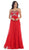 May Queen - Crystal Flourished Chiffon Long Prom Gown in Red