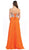Metallic Ornate Lace Up A-Line Evening Gown