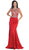 Crystal Embellished Illusion Trumpet Evening Gown