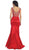 Crystal Embellished Illusion Trumpet Evening Gown