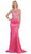 May Queen - Crystal Embellished Illusion Trumpet Evening Gown