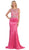 Crystal Embellished Illusion Trumpet Evening Gown