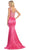 Crystal Embellished Illusion Trumpet Evening Gown