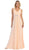 May Queen - Sleeveless Ruched Panel A-Line Long Bridesmaid Dress