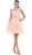 Illusion Jewel Appliqued A-Line Cocktail Dress