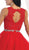 Illusion Jewel Appliqued A-Line Cocktail Dress