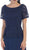 Short Sleeve Embroidered Bateau Neck A-line Evening Dress