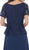 Short Sleeve Embroidered Bateau Neck A-line Evening Dress