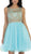Rhinestone Embellished Metallic Cocktail Dress
