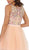 Multi-Colored Sheer Bateau A-line Cocktail Dress