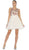 Multi-Colored Sheer Bateau A-line Cocktail Dress