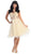 May Queen - Strapless Jeweled Cummerbund Cocktail Dress