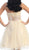 May Queen - Strapless Jeweled Cummerbund Cocktail Dress