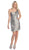 May Queen - Rosette Accented Asymmetrical Sheath Cocktail Dress