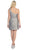 Rosette Accented Asymmetrical Sheath Cocktail Dress