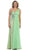 Chiffon Sashed Floral Lace Evening Dress