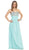 May Queen - MQ1026 Rhinestone-Encrusted Sweetheart Empire Chiffon Evening Dress In Blue