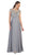 Bejeweled Cap Sleeve Illusion Scoop Evening Dress