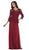 May Queen - Sheer Quarter Sleeve  Long Lace Evening Gown