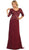 May Queen - MQ1114 Lace Bodice Quarter Sleeve A-Line Evening Dress