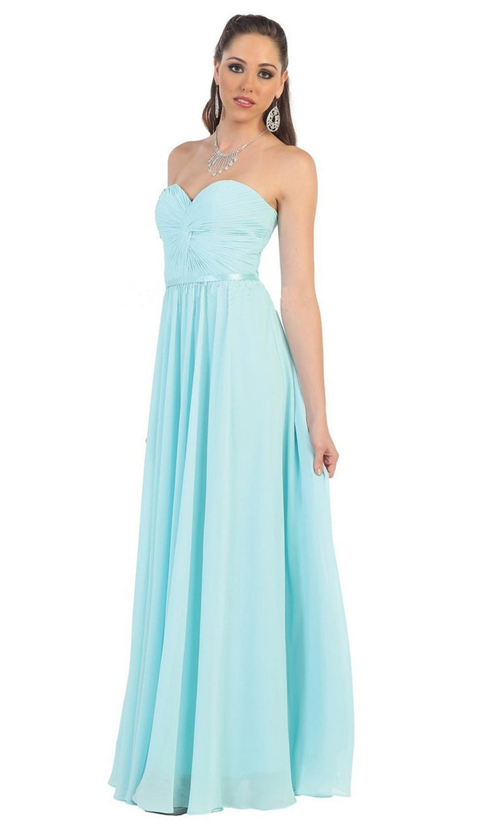 Strapless Ruched Sweetheart Chiffon Prom Dress