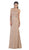 May Queen - MQ1237 Charming Cap Sleeved Bateau Neck Long Formal Dress