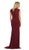 May Queen - MQ1246 Elegant Laced Illusion Neck Long Evening Dress in Red