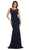 Embroidered Sleeveless Bateau Neck Evening Dress