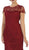 May Queen - Short Sleeve Illusion Lace Sheath Formal Dress