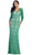 Overlaid Lace V-Neck Sheath Evening Gown