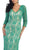 Overlaid Lace V-Neck Sheath Evening Gown