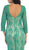 May Queen - MQ1254 Overlaid Lace V-Neck Sheath Evening Gown in Green