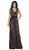 Sleeveless V-Neck Lace Evening Gown