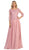 May Queen - Quarter Sleeve Lacy Chiffon Evening Gown