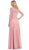Quarter Sleeve Lacy Chiffon Evening Gown