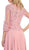 Quarter Sleeve Lacy Chiffon Evening Gown
