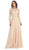 Quarter Sleeve Lacy Chiffon Evening Gown