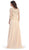Quarter Sleeve Lacy Chiffon Evening Gown