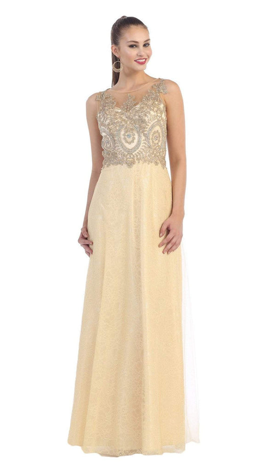 Elegant Beaded Bateau Neck A-Line Evening Dress