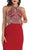 Crisscrossed Cutout Jeweled Sheath Prom Gown