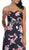 May Queen - Strapless Floral Print Evening Gown MQ1403 In Blue and Pink