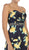 Strapless Floral Print Evening Gown