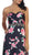 May Queen - MQ1403 Strapless Floral Print Evening Gown In Blue and Pink 