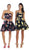 Strapless Floral Print Cocktail Dress