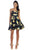 Strapless Floral Print Cocktail Dress