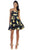 May Queen - MQ1404 Strapless Floral Print Cocktail Dress