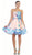 May Queen - MQ1408 Strapless Pleated Floral Cocktail Dress In Pink And Multi-Color