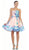 Strapless Pleated Floral Cocktail Dress