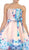 Strapless Pleated Floral Cocktail Dress