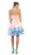 Strapless Pleated Floral Cocktail Dress